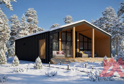 Проект каркасного дома "Модис", 8*12 м, 65 м.кв