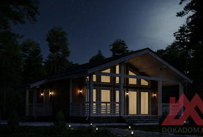 Проект каркасного дома "Камелия", 9*9 м, 50 м.кв