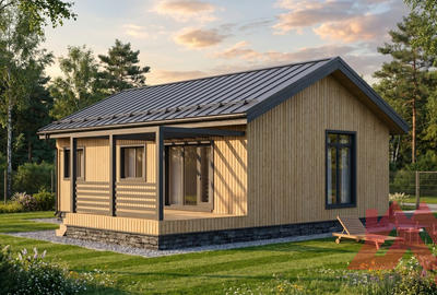 Проект каркасного дома "Айна" 11*7.4 (12.2), 69 м. кв