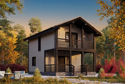 Проект каркасного дома "Ярис" 6*9, 71 м.кв.