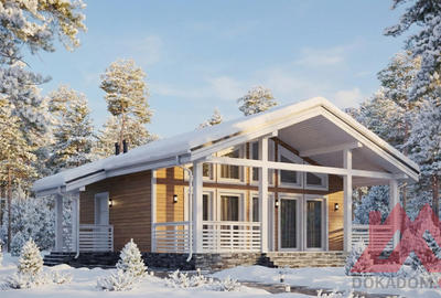 Проект каркасного дома "Камелия", 9*9 м, 50 м.кв