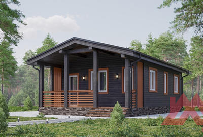 Проект каркасного дома "Нарьян" 6*8, 41 м.кв.