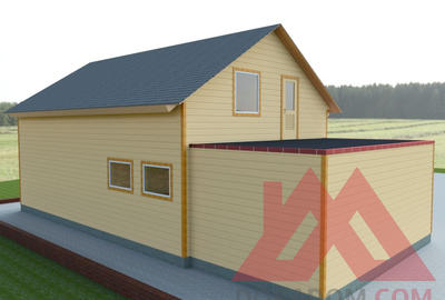 Проект каркасного дома "Лапландия" с гаражом, 15*7,5 м, 152 кв.м.
