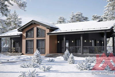 Проект каркасного дома "Меган", 10*16 м, 133 м.кв.