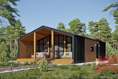Проект каркасного дома "Модис", 8*12 м, 65 м.кв
