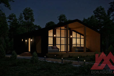 Проект каркасного дома "Модис", 8*12 м, 65 м.кв