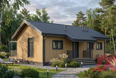 Проект каркасного дома "Айна" 11*7.4 (12.2), 69 м. кв